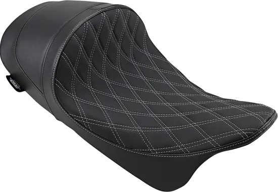 DS Black Vinyl Silver Diamond Stitch Forward Low Solo Seat