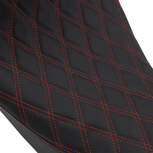 DS Black Vinyl Red Diamond Stitch Forward Low Solo Seat