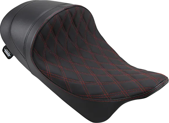 DS Black Vinyl Red Diamond Stitch Forward Low Solo Seat