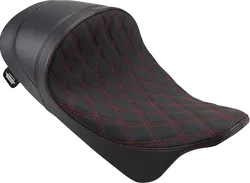 DS Black Vinyl Red Diamond Stitch Forward Low Solo Seat