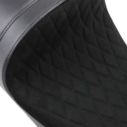 DS Black Vinyl Suede Diamond Stitch Forward Low Solo Seat
