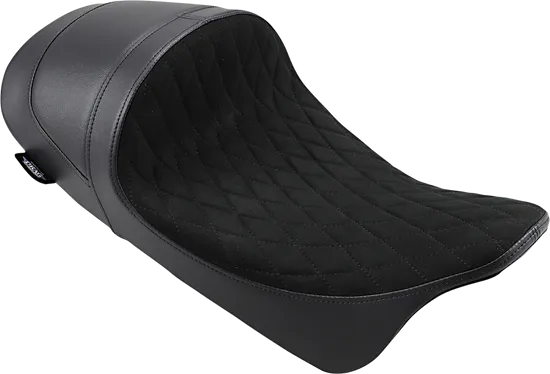 DS Black Vinyl Suede Diamond Stitch Forward Low Solo Seat