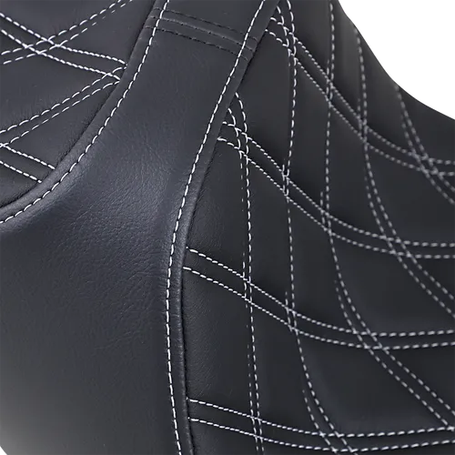 DS Black Vinyl Silver Double Diamond Stitch Predator III Seat