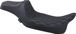 DS Black Vinyl Silver Double Diamond Stitch Predator III Seat