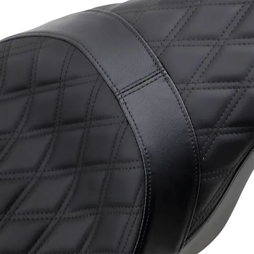 DS Black Vinyl Diamond Stitch Forward 2 Up Predator Seat