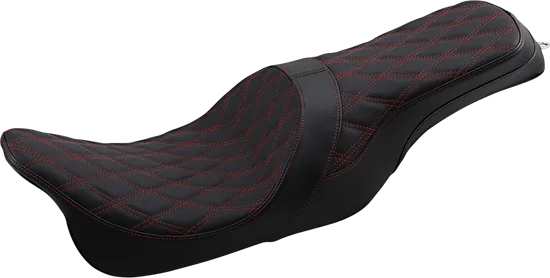 DS Black Vinyl Red Double Diamond Stitch Forward 2 Up Predator Seat