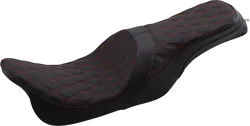 DS Black Vinyl Red Double Diamond Stitch Forward 2 Up Predator Seat