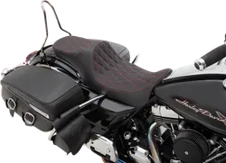 DS Black Vinyl  Red Double Diamond Stitch Predator III Seat