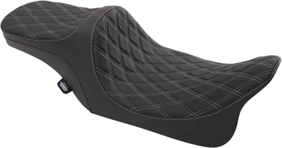DS Black Vinyl Silver Double Diamond Stitch Predator III Seat