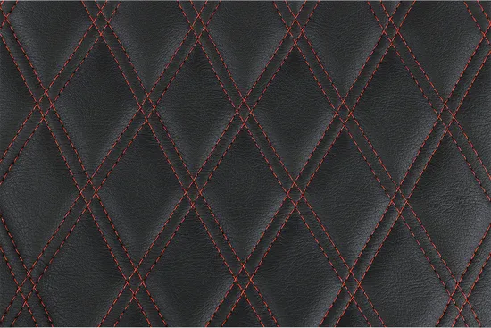 DS Black Vinyl Red Diamond Stitch Predator III Seat
