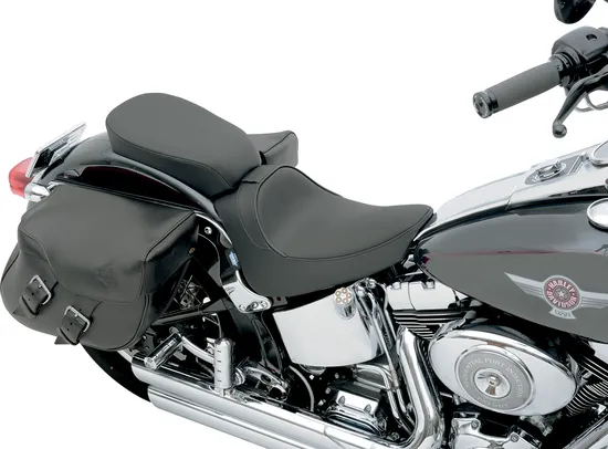 DS Black Leather and Vinyl Narrow Pillion Pad Passenger Seat