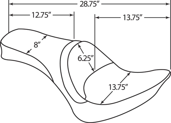DS Black One Piece Smooth Leather 2 Up Seat
