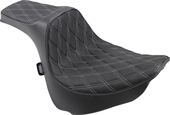 DS Black Vinyl Silver Double Diamond Stitch Predator III 2 Up Seat