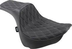 DS Black Vinyl Silver Double Diamond Stitch Predator III 2 Up Seat