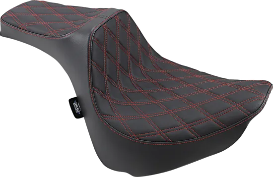DS Black Vinyl Double Red Diamond Stitch Predator III 2 Up Seat
