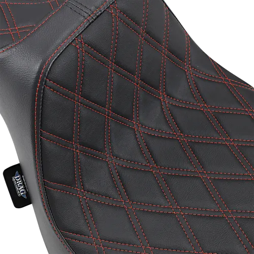 DS Black Vinyl Double Red Diamond Stitch Predator III 2 Up Seat