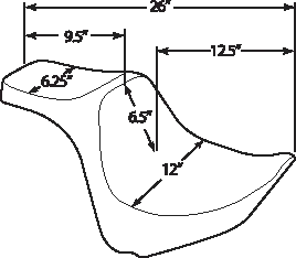 DS Black Vinyl Double Red Diamond Stitch Predator III 2 Up Seat