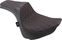 DS Black Vinyl Double Red Diamond Stitch Predator III 2 Up Seat