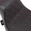 DS Black Vinyl Double Red Diamond Stitch Predator III 2 Up Seat