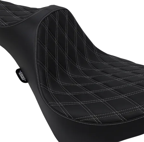DS Black Vinyl Silver Double Diamond Stitch Predator III 2 Up Seat