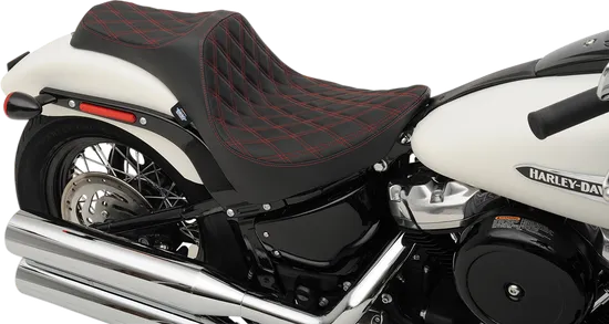 DS Black Vinyl Double Red Diamond Stitch Predator III 2 Up Seat