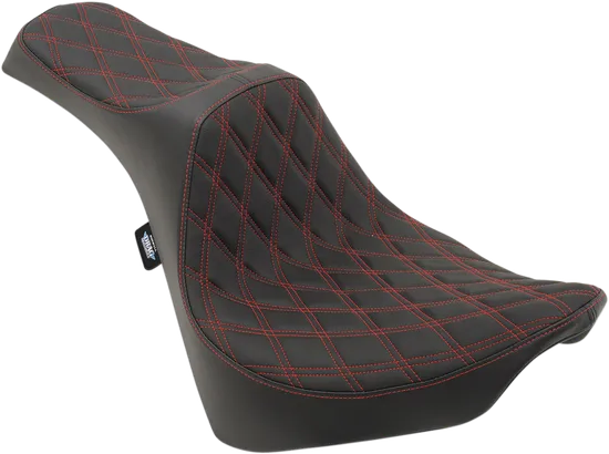 DS Black Vinyl Double Red Diamond Stitch Predator III 2 Up Seat