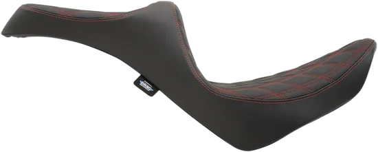 DS Black Vinyl Double Red Diamond Stitch Predator III 2 Up Seat