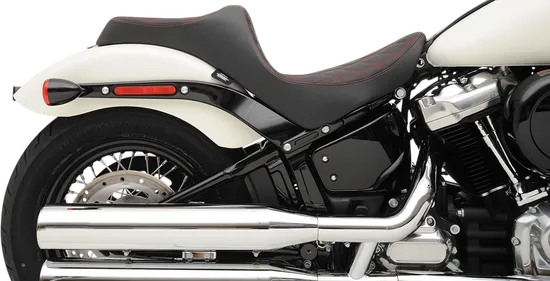 DS Black Vinyl Double Red Diamond Stitch Predator III 2 Up Seat