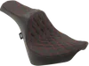 DS Black Vinyl Double Red Diamond Stitch Predator III 2 Up Seat