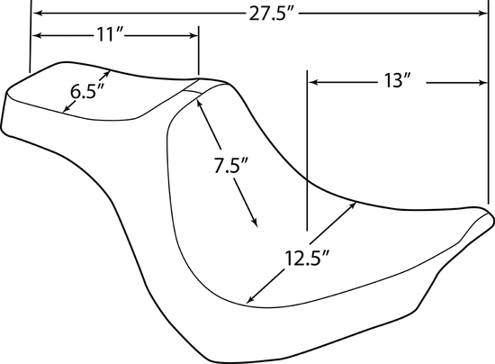 DS Black Vinyl Double Diamond Stitch Predator III 2 Up Seat