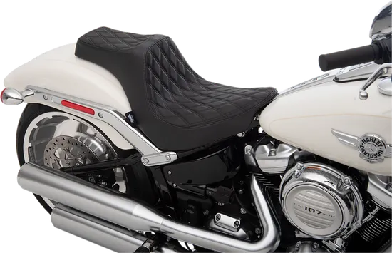 DS Black Vinyl Double Diamond Stitch Predator III 2 Up Seat