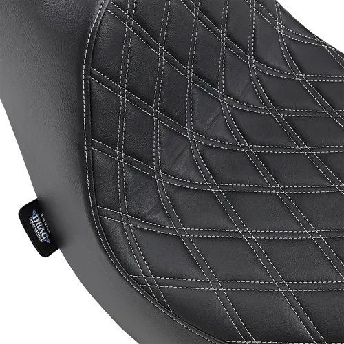 DS Black Vinyl Silver Double Diamond Stitch Predator III 2 Up Seat