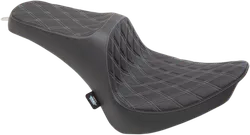 DS Black Vinyl Silver Double Diamond Stitch Predator III 2 Up Seat