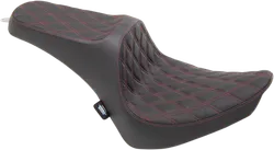 DS Black Vinyl Red Double Diamond Stitch Predator III 2 Up Seat