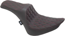 DS Black Vinyl Double Red Diamond Stitch Predator III 2 Up Seat