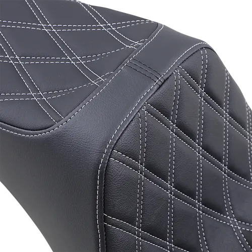 DS Black Vinyl Silver Double Diamond Stitch Predator III 2 Up Seat