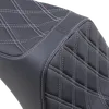 DS Black Vinyl Silver Double Diamond Stitch Predator III 2 Up Seat