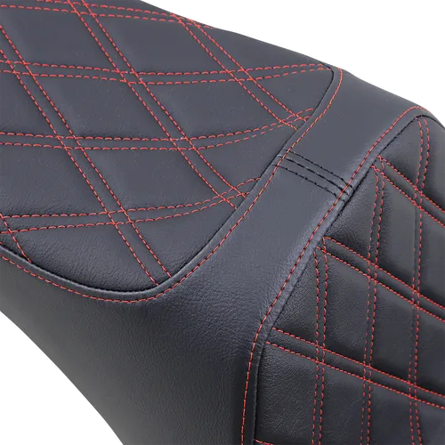 DS Black Vinyl Red Double Diamond Stitch Predator III 2 Up Seat