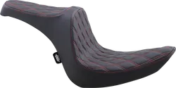 DS Black Vinyl Red Double Diamond Stitch Predator III 2 Up Seat