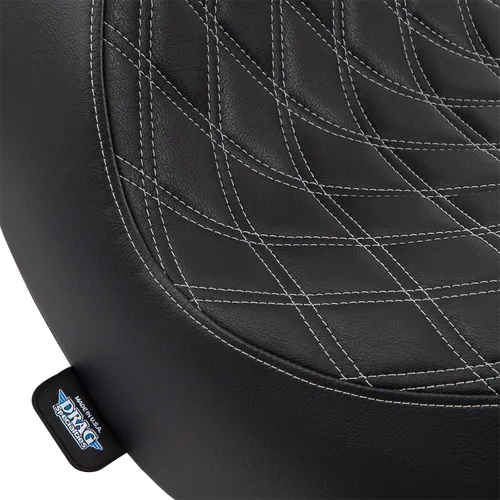 DS Black Predator Silver Double Diamond Stitch Solo Seat
