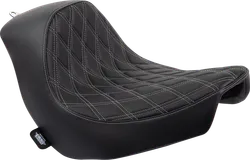 DS Black Predator Silver Double Diamond Stitch Solo Seat