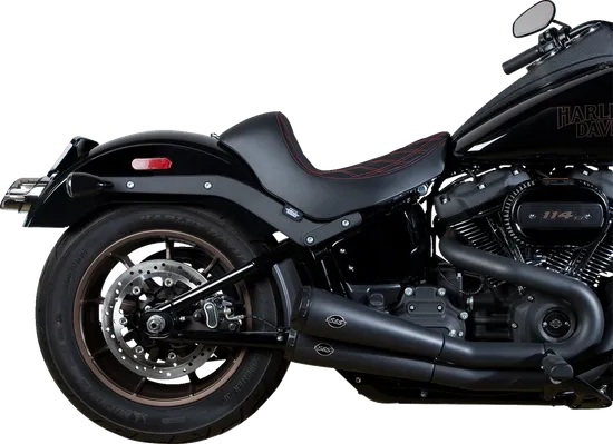 DS Black Predator Red Double Diamond Stitch Solo Seat