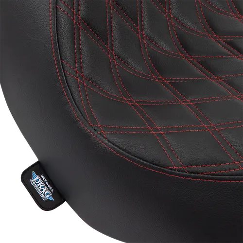 DS Black Predator Red Double Diamond Stitch Solo Seat