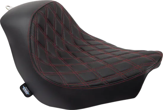 DS Black Predator Red Double Diamond Stitch Solo Seat