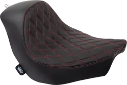 DS Black Predator Red Double Diamond Stitch Solo Seat