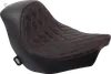 DS Black Predator Red Double Diamond Stitch Solo Seat