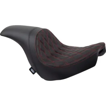 DS Black Predator Red Double Diamond Stitch 1pc Seat