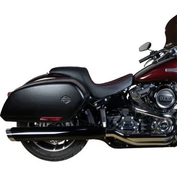 DS Black Predator Red Double Diamond Stitch 1pc Seat