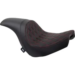 DS Black Predator Red Double Diamond Stitch 1pc Seat