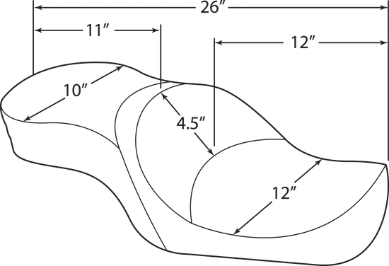 DS Black Leather Vinyl Stitched Low Profile 2 UP Seat